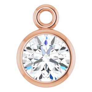 14K Rose Gold 1/4 CT Natural Diamond Dangle