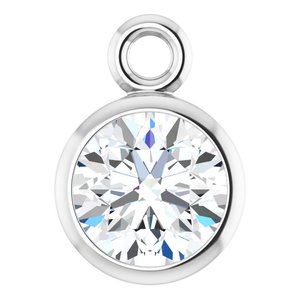 Platinum 1/4 CT Lab-Grown Diamond Bezel-Set Dangle