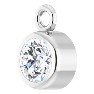 14K White Gold 1/6 CT Lab-Grown Diamond Bezel-Set Dangle