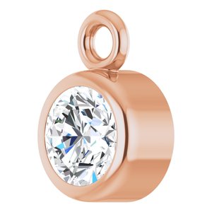 14K Rose Gold 1/6 CT Lab-Grown Diamond Bezel-Set Dangle