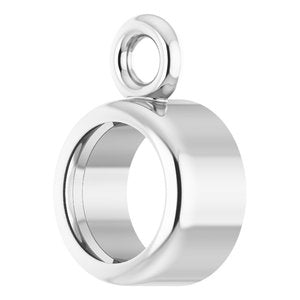 14K White Gold 3.5 mm Round Bezel-Set Dangle