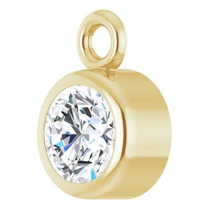 14K Yellow Gold 1/6 CT Lab-Grown Diamond Bezel-Set Dangle