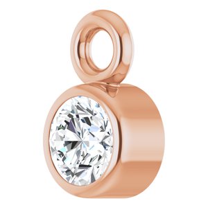 14K Rose Gold .06 CT Natural Diamond Dangle