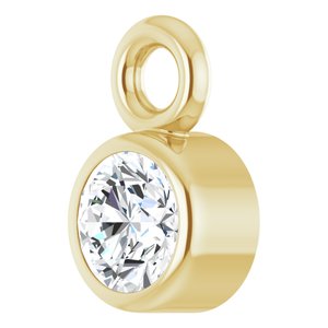 14K Yellow Gold .06 CT Lab-Grown Diamond Bezel-Set Dangle