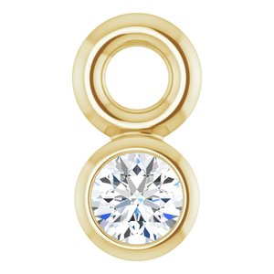14K Yellow Gold .015 CT Natural Diamond Dangle