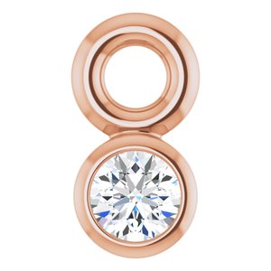14K Rose Gold .015 CT Lab-Grown Diamond Bezel-Set Dangle