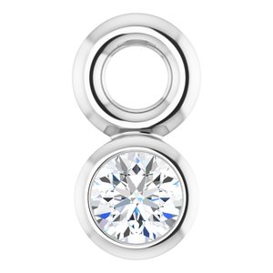 Platinum .015 CT Lab-Grown Diamond Bezel-Set Dangle