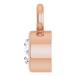 14K Rose Gold .06 CT Lab-Grown Diamond Bezel-Set Dangle