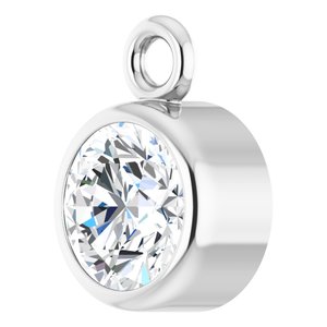 14K White Gold 1/4 CT Natural Diamond Dangle