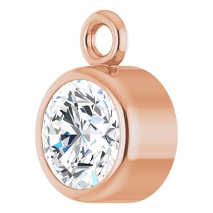 14K Rose Gold 1/4 CT Lab-Grown Diamond Bezel-Set Dangle
