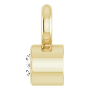 14K Yellow Gold .015 CT Lab-Grown Diamond Bezel-Set Dangle