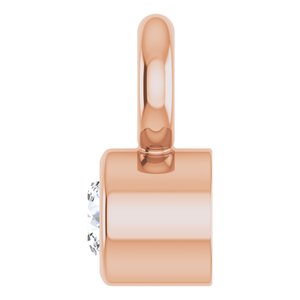 14K Rose Gold .015 CT Lab-Grown Diamond Bezel-Set Dangle