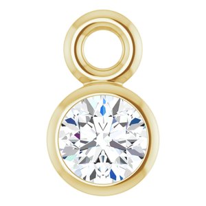 14K Yellow Gold .06 CT Lab-Grown Diamond Bezel-Set Dangle