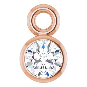 14K Rose Gold .06 CT Natural Diamond Dangle