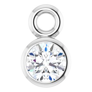 Platinum .06 CT Lab-Grown Diamond Bezel-Set Dangle