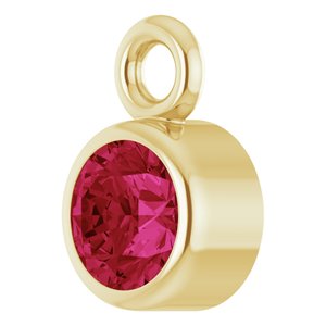 14K Yellow Gold Lab-Grown Ruby Dangle