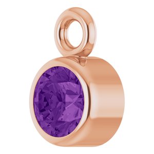 14K Rose Gold Natural Amethyst Dangle