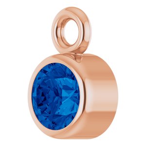 14K Rose Gold Lab-Grown Blue Sapphire Dangle