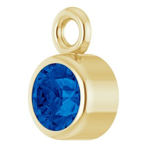 14K Yellow Gold Natural Blue Sapphire Dangle
