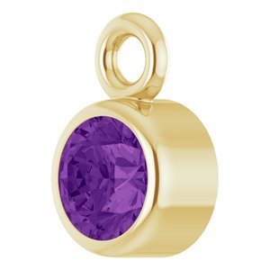 14K Yellow Gold Natural Amethyst Dangle
