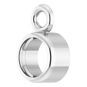 Platinum 3 mm Round Bezel-Set Dangle