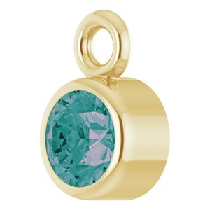 14K Yellow Gold Lab-Grown Alexandrite Dangle