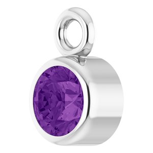 14K White Gold Natural Amethyst Dangle