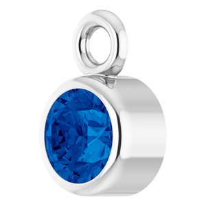 Sterling Silver Lab-Grown Blue Sapphire Dangle
