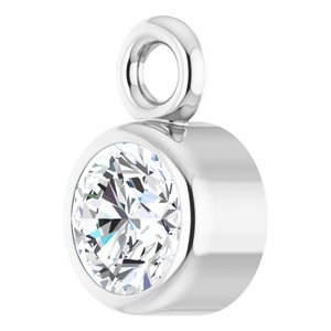 14K White Gold 1/10 CT Lab-Grown Diamond Dangle