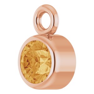 14K Rose Gold Natural Citrine Dangle