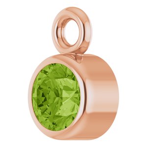 14K Rose Gold Natural Peridot Dangle