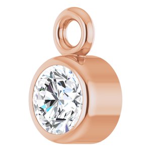14K Rose Gold 1/10 CT Lab-Grown Diamond Dangle