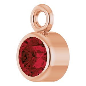 14K Rose Gold Natural Mozambique Garnet Dangle
