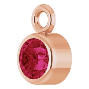 14K Rose Gold Natural Ruby Dangle