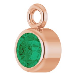 14K Rose Gold Natural Emerald Dangle
