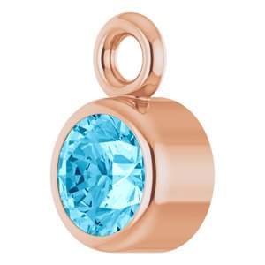 14K Rose Gold Natural Aquamarine Dangle