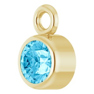 14K Yellow Gold Natural Aquamarine Dangle