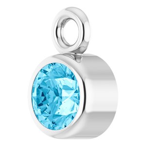 14K White Gold Natural Aquamarine Dangle