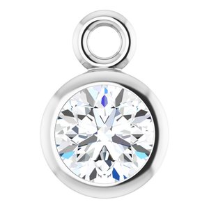 14K White Gold 1/6 CT Lab-Grown Diamond Bezel-Set Dangle
