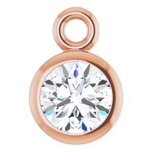 14K Rose Gold 1/6 CT Lab-Grown Diamond Bezel-Set Dangle