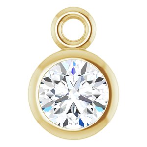 14K Yellow Gold 1/6 CT Lab-Grown Diamond Bezel-Set Dangle