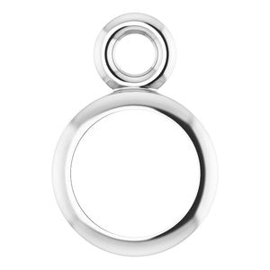 Platinum 3.5 mm Round Bezel-Set Dangle