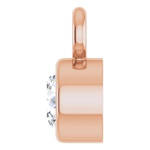 14K Rose Gold .07 CT Lab-Grown Diamond Bezel-Set Dangle