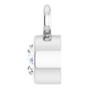 14K White Gold .07 CT Natural Diamond Dangle