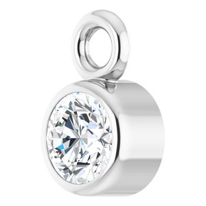 14K White Gold .07 CT Lab-Grown Diamond Bezel-Set Dangle