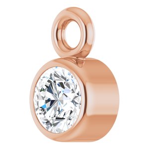 14K Rose Gold .07 CT Natural Diamond Dangle