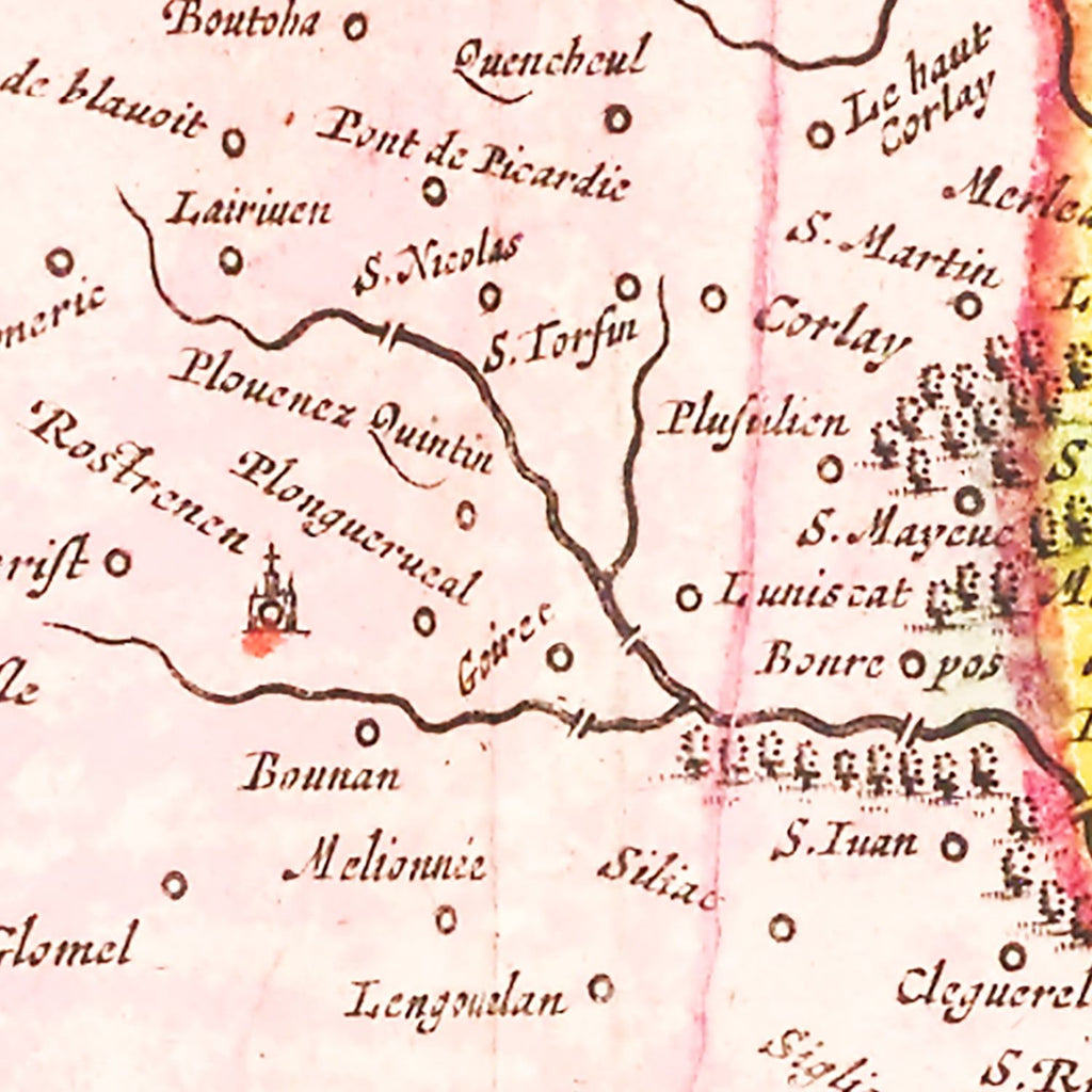 Vintage Map of Bretagne (Brittany), France 1665