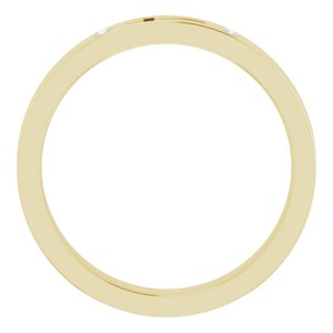 14K Yellow Gold .03 CTW Natural Diamond Pierced Cross Stackable Ring