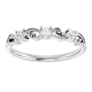 Sterling Silver 1/5 CTW Natural Diamond Stackable Ring