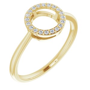 14K Yellow Gold 1/10 CTW Natural Diamond Circle Ring